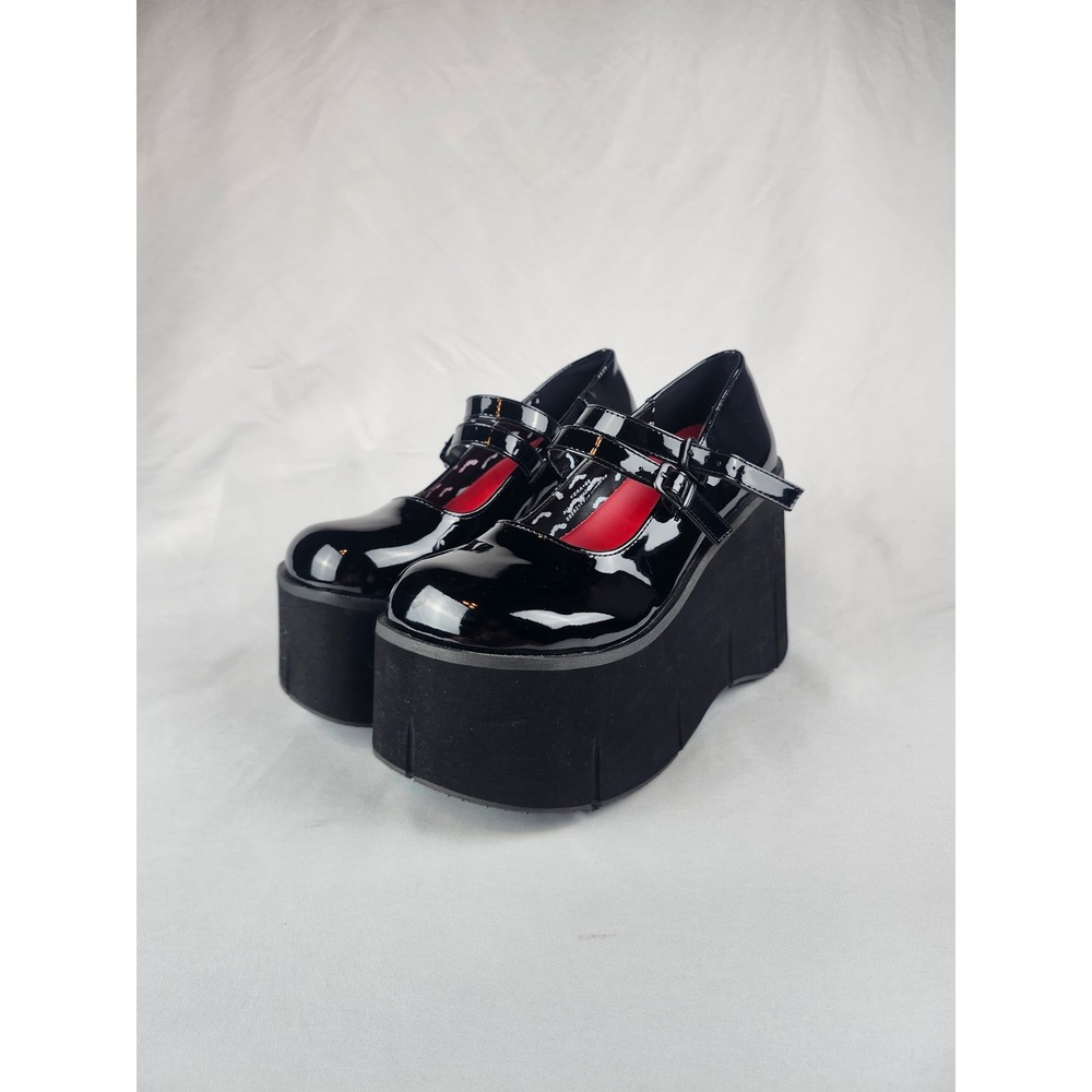 Demonia Size 9 Womens Kera-08 Black Patent Platform Mary Jane Goth Punk Shoes